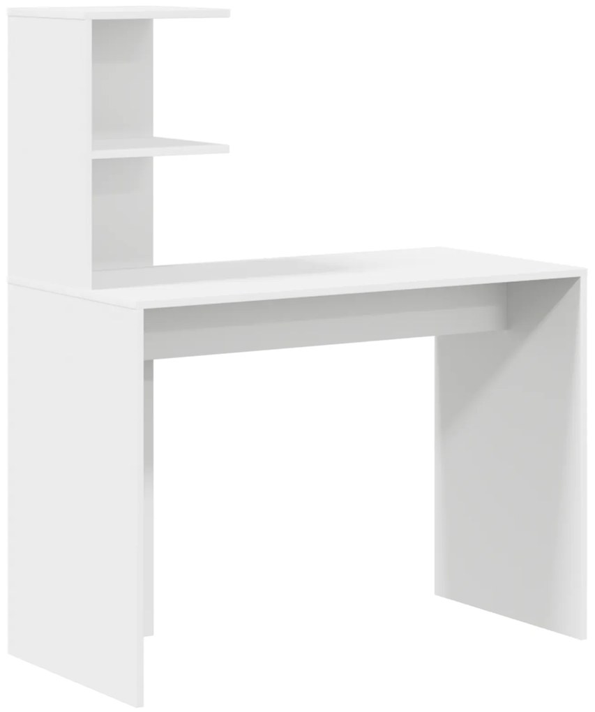 vidaXL Γραφείο με αποθηκευτικό χώρο 2 pcs Λευκό 102 x 50 x 124 εκ.