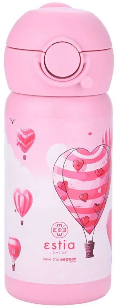 Παγούρι Παιδικό Ισοθερμικό Love Ascend 01-23454 350ml Pink Estia 350ml Stainless Steel