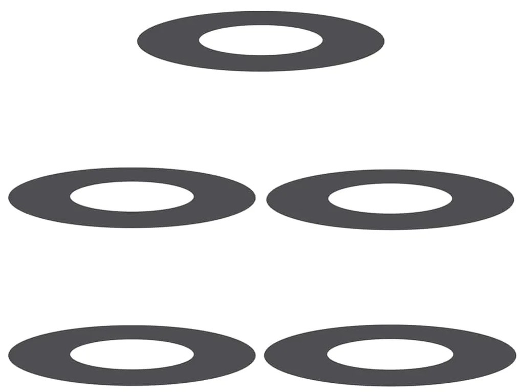 vidaXL Φλατ Δαχτυλίδια Δέντρων 5 pcs Μαύρο Ø30 / 60 εκ. Ατσάλι