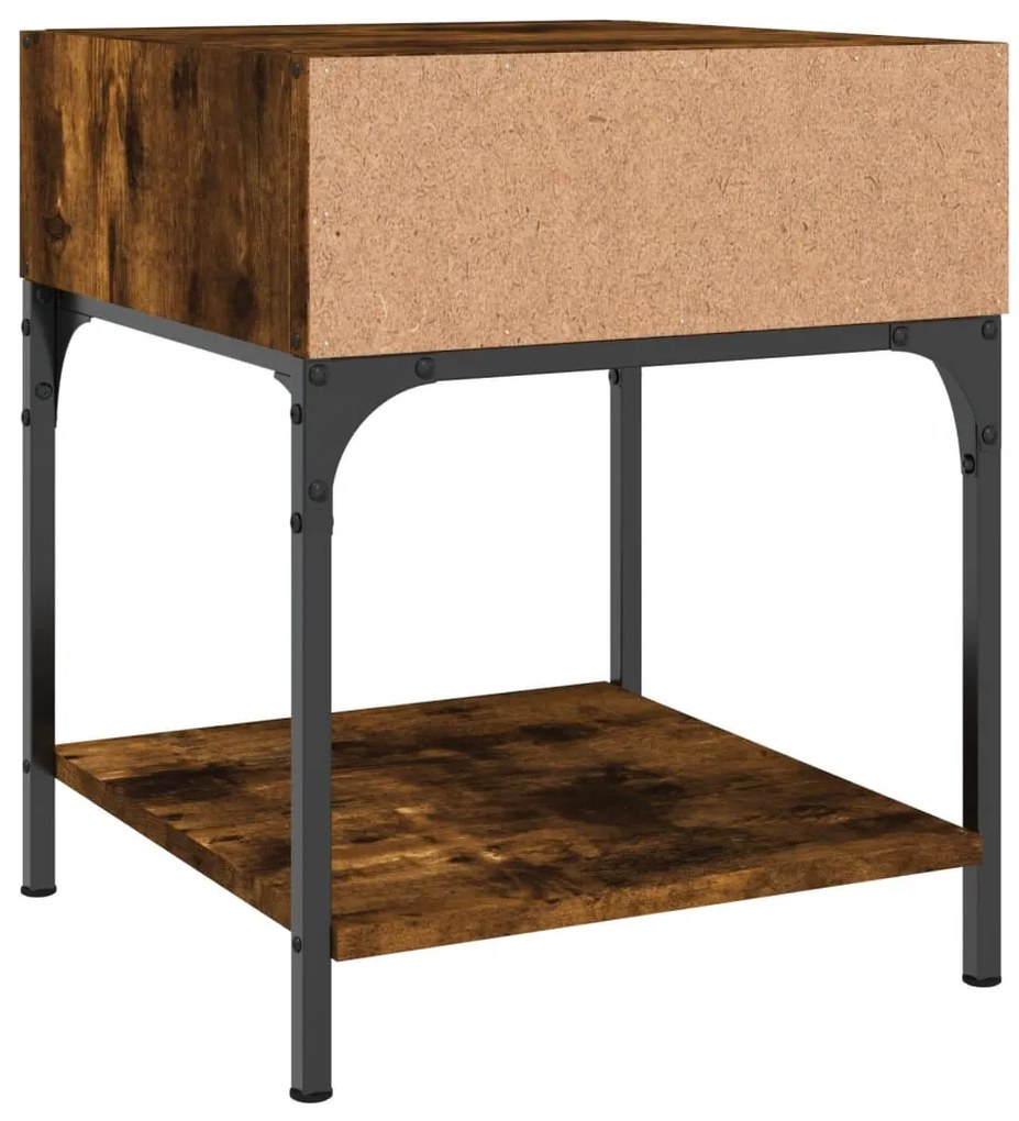 vidaXL Κομοδίνα 2 τεμ Καπνιστή Δρυς 40x41x50 εκ. Επεξεργασμένο Ξύλο