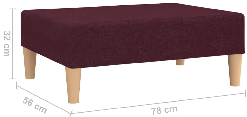 vidaXL Σκαμπό/Υποπόδιο Χρώμα Μοβ 78 x 56 x 32 εκ. Υφασμάτινο