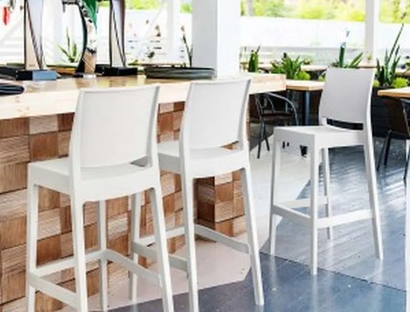 Σκαμπό Μπαρ Maya 75 White