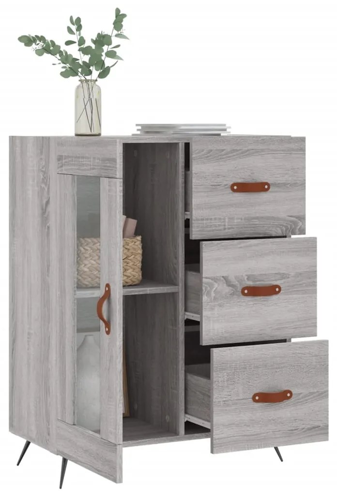 vidaXL Ντουλάπι Γκρι Sonoma 69,5 x 34 x 90 εκ. από Επεξεργασμένο Ξύλο