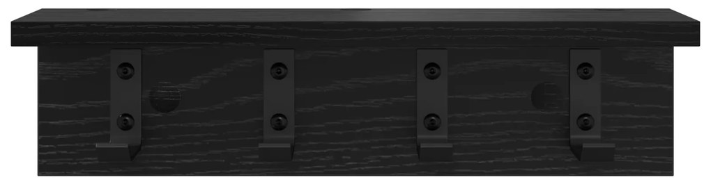 vidaXL Τοίχου Κρεμάστρα με ράφι Μαύρη δρυς 40 x 10.5 x 10.5 εκ
