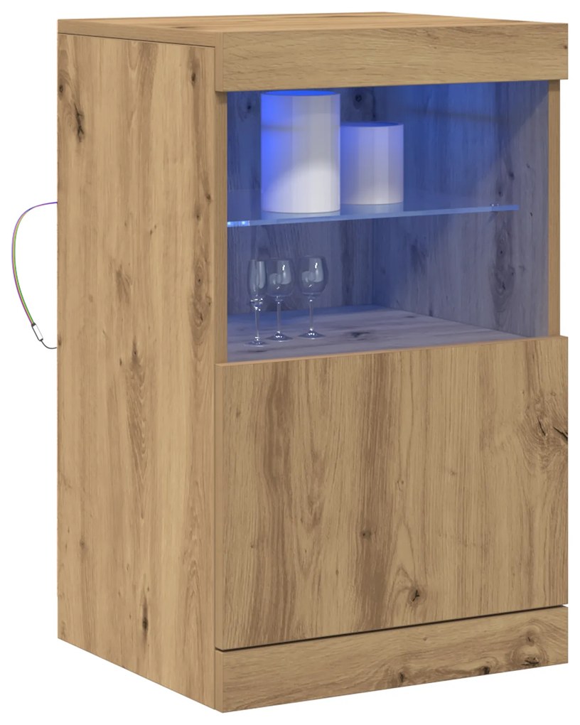 vidaXL Μπουφές με LED Φωτιστικά Καπιτονέ 41x37x67 εκ.
