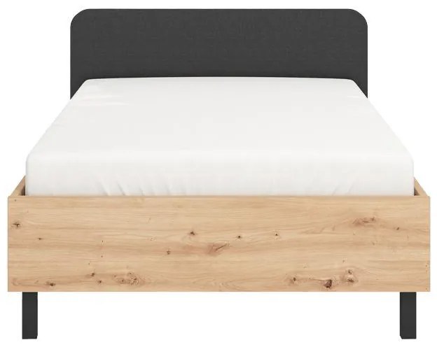 Κρεβάτι Barletta 120 Artisan - Γκρί Ύφασμα 120x200 εκ. 131x213.5x85.5 εκ.