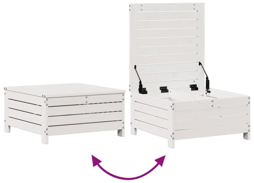 vidaXL Σαλόνι Κήπου Σετ 5 Τεμαχίων Λευκό Μασίφ Ξύλο Πεύκου &amp; Μαξιλάρια