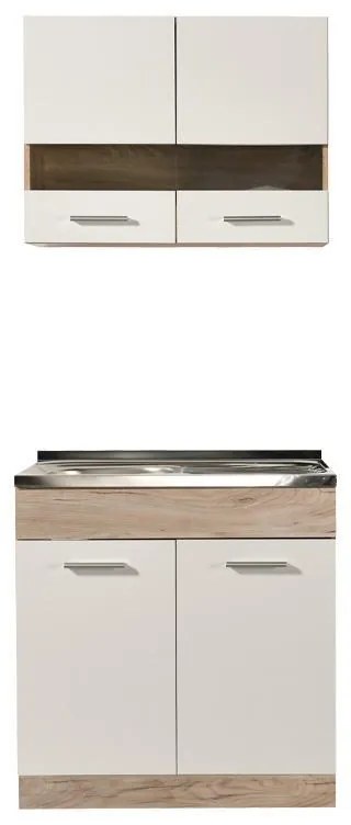 Έτοιμη Σύνθεση Κουζίνας Dalila 80S Γκρί Δρύς - Λευκό 80x51,5x206,5 εκ. 80x51.5x206.5 εκ.