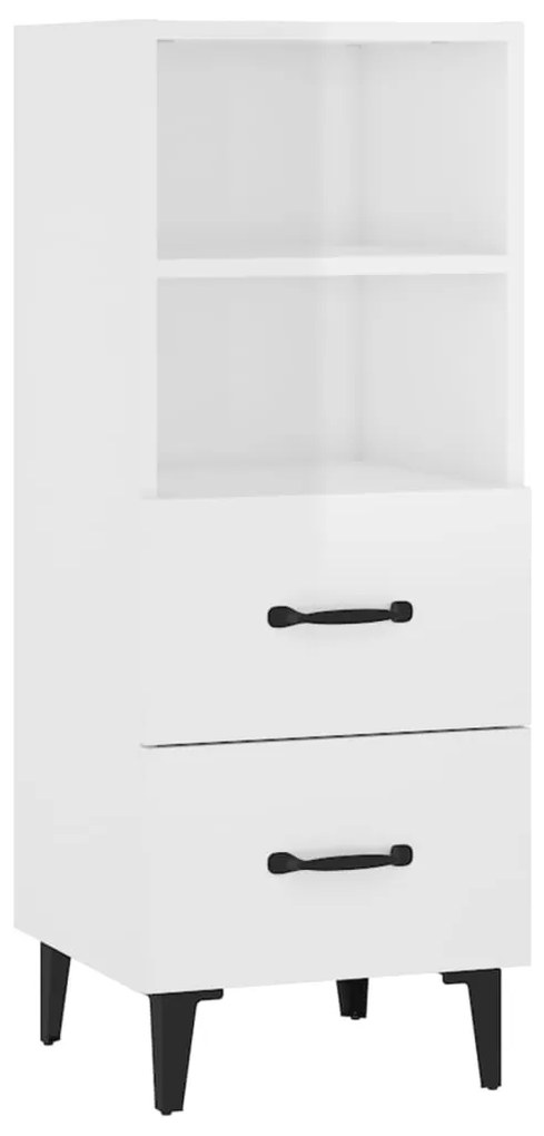vidaXL Ντουλάπι Γυαλιστερό Λευκό 34,5x34x90 εκ. Επεξεργασμένο Ξύλο