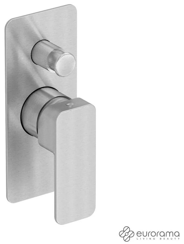 Eurorama QUADRA Μίκτης εντοιχισμού 2 εξόδων με εκτροπέα Inox Finish
