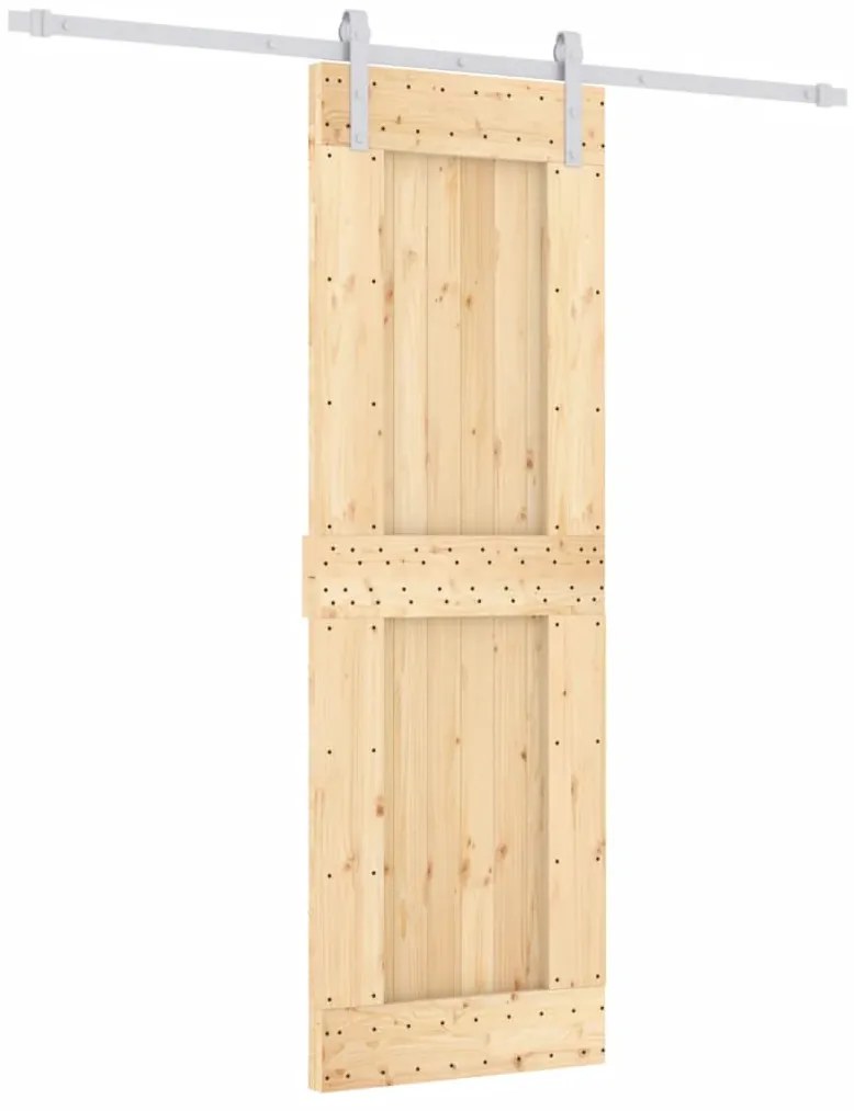 vidaXL Συρόμενη Μεσόπορτα με Μηχανισμό 70 x 210 εκ. Μασίφ Ξύλο Πεύκου