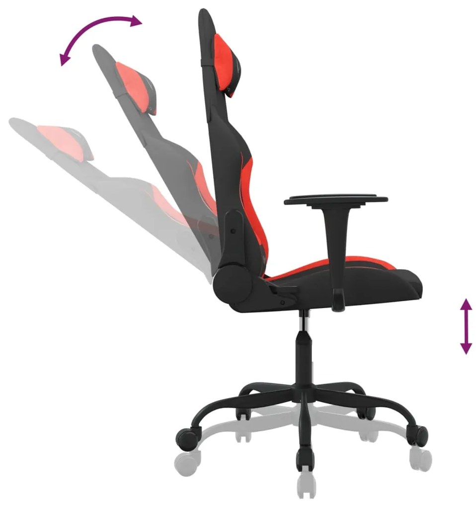 vidaXL Καρέκλα Gaming Μαύρο και κόκκινο Υφασμάτινη