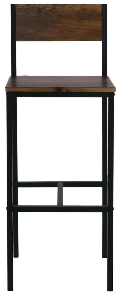 Σκαμπώ STAB BAR Μεταλ.Ανθρακί/Antique Brown 39x42x75/103cm (Σετ 4 ΤΕΜ)