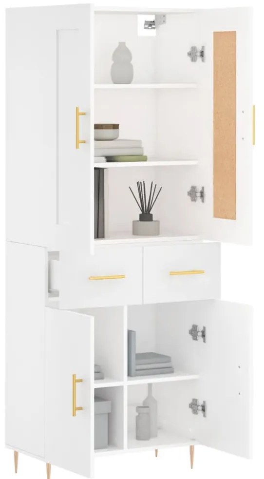 vidaXL Ντουλάπι Λευκό 69,5x34x180 εκ. από Επεξεργασμένο Ξύλο