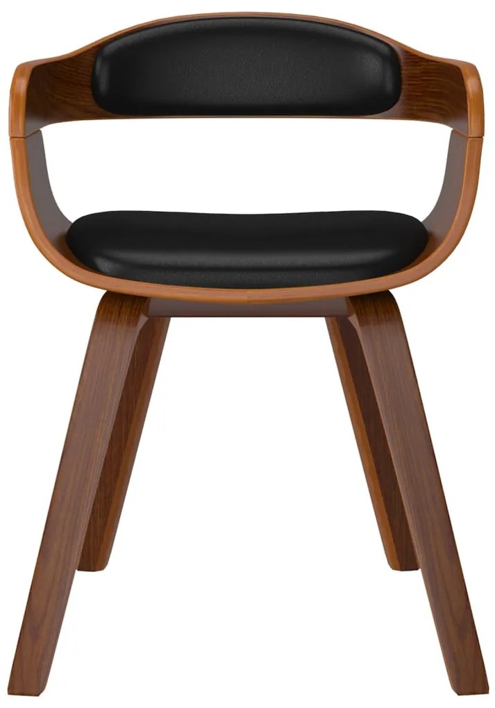 vidaXL Καρέκλες Τραπεζαρίας 4τεμ Μαύρες Λυγισμένο Ξύλο/Συνθετικό Δέρμα