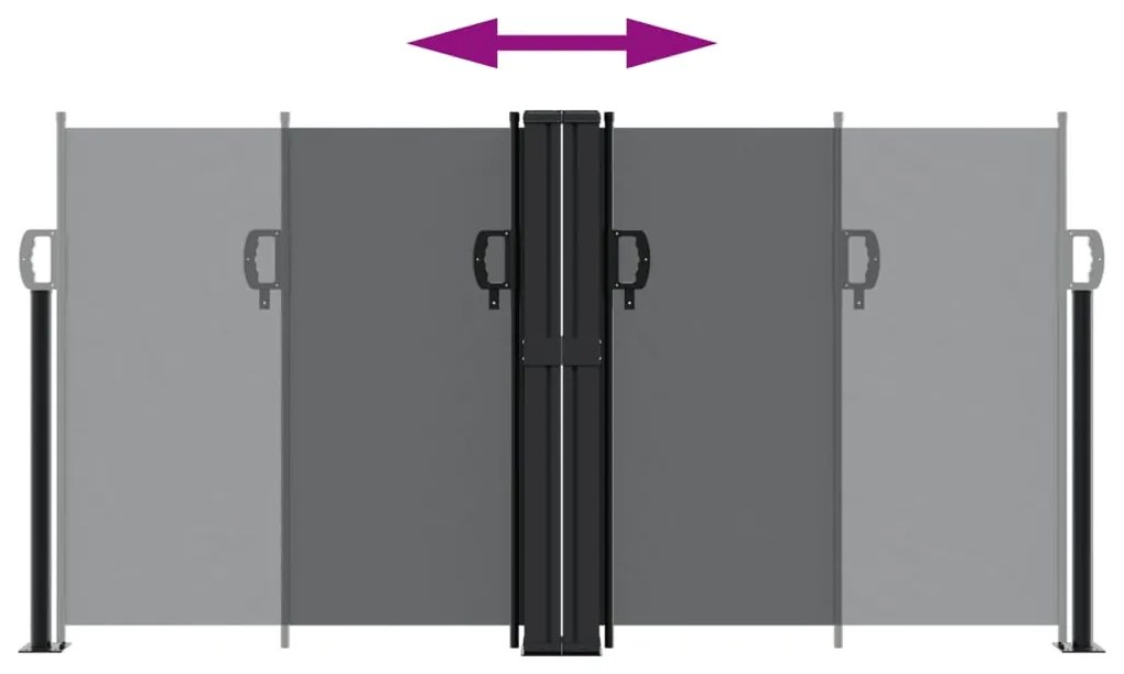 vidaXL Σκίαστρο Πλαϊνό Συρόμενο Μαύρο 120 x 1200 εκ.