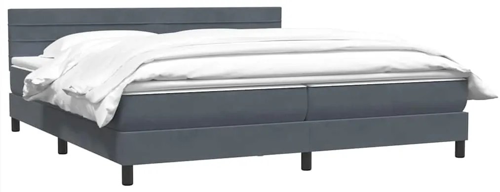 vidaXL Box Spring Κρεβάτι με στρώμα Σκούρο γκρι 180x220 εκ. Βελούδινο