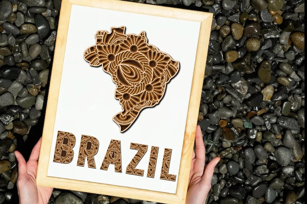 Intra απο ξύλο plywood 3mm-4mm πάχος Ξύλινος χάρτης λέιζερ Mandala της Βραζιλίας Δίασταση 30x30 cm INTRAFABR-66984261