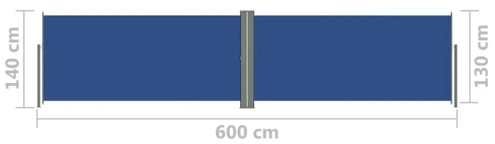 Σκίαστρο Πλαϊνό Συρόμενο Μπλε 140 x 600 εκ. - Μπλε