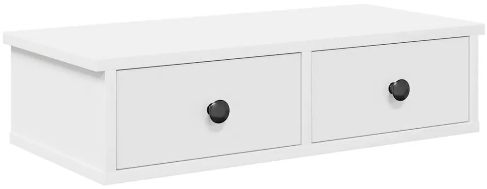 vidaXL Ράφι τοίχου με συρτάρια Λευκό 60x28x15 cm Κατασκευασμένο ξύλο
