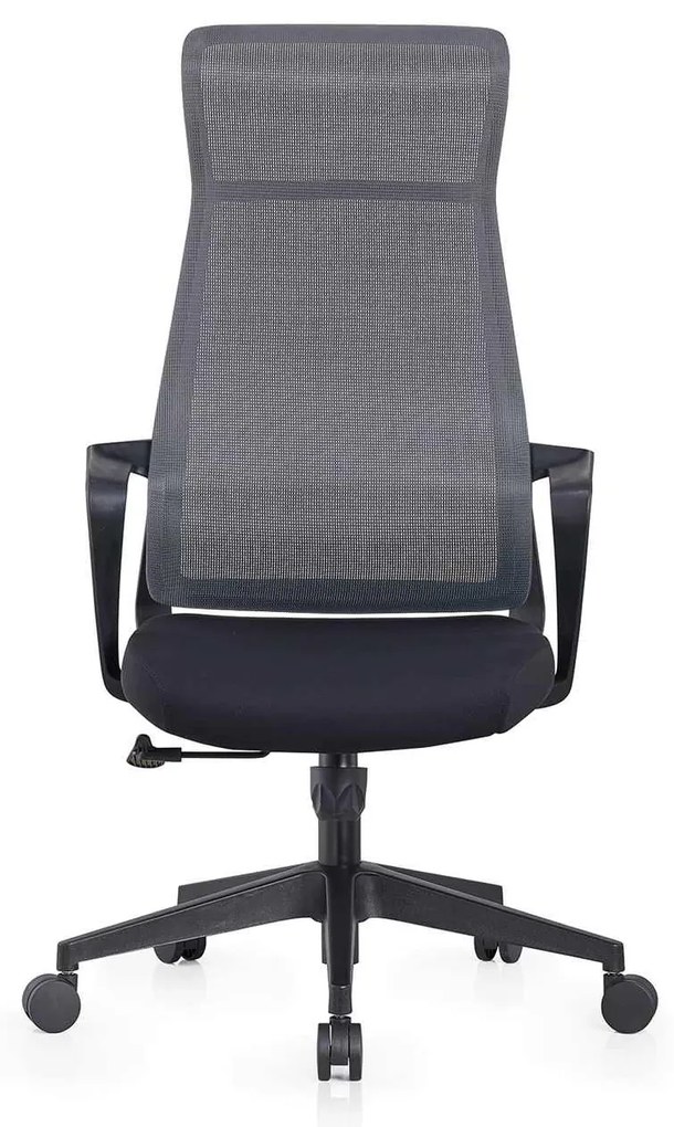 BF2990 Πολυθρόνα Γραφείου Διευθυντή, Mesh Γκρι, Ύφασμα Μαύρο