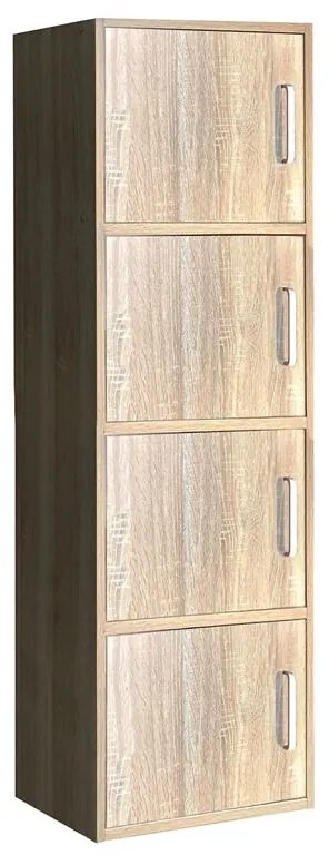 WOODWELL Ε8383,2CLOSET Ντουλάπι Βοηθητικό Τετράφυλλο, Απόχρωση Sonoma 42x30x106cm Ε8383,2