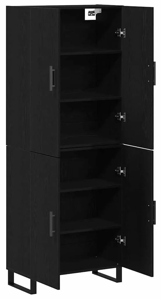 vidaXL Highboard 2 pcs Μαύρη δρυς 69,5 x 34 x 180 εκ.