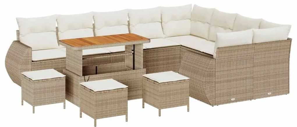 vidaXL Σετ Καναπέ Κήπου 13 pcs μπεζ και κρεμ 110 x 55 x 71 εκ