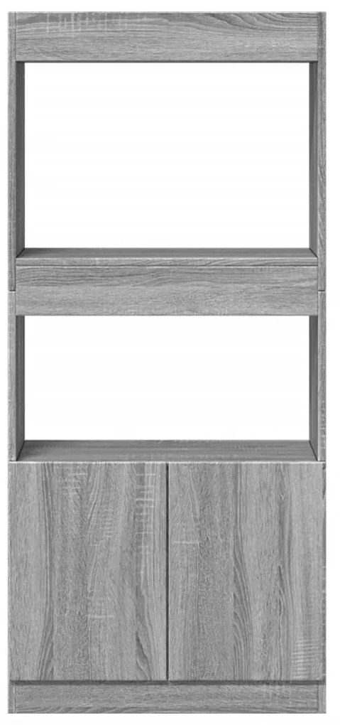 Ντουλάπι Γκρι Sonoma 63x33x140 εκ. από Επεξεργασμένο Ξύλο - Γκρι