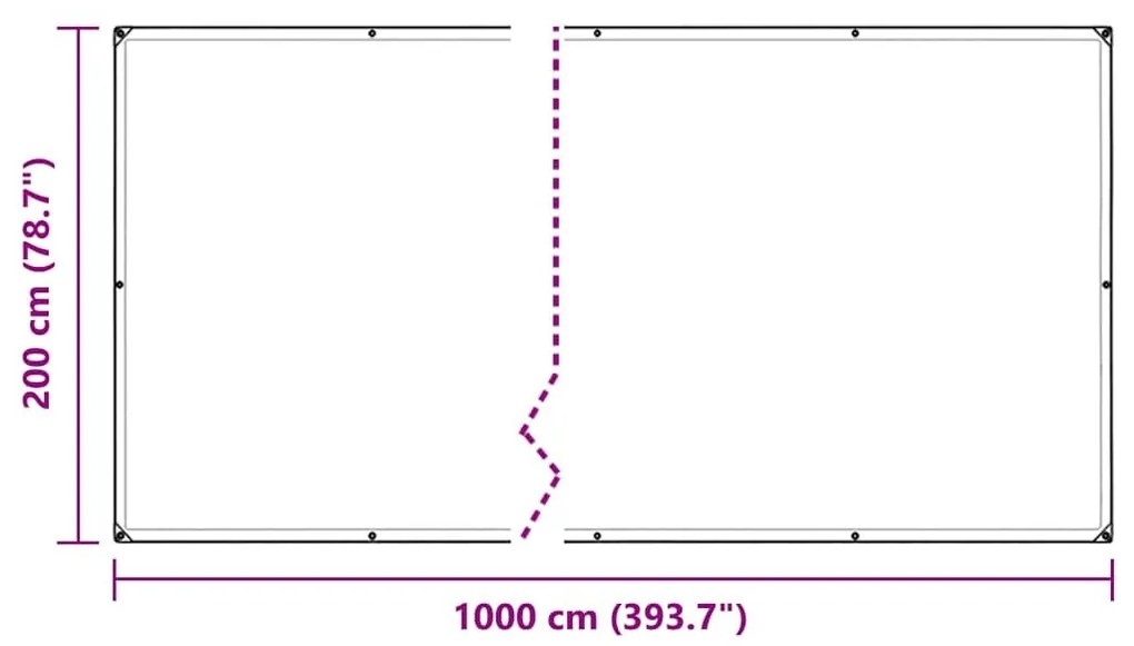 Σαφής μουσαμάς με οπές 2x10 m PVC - Διαφανές