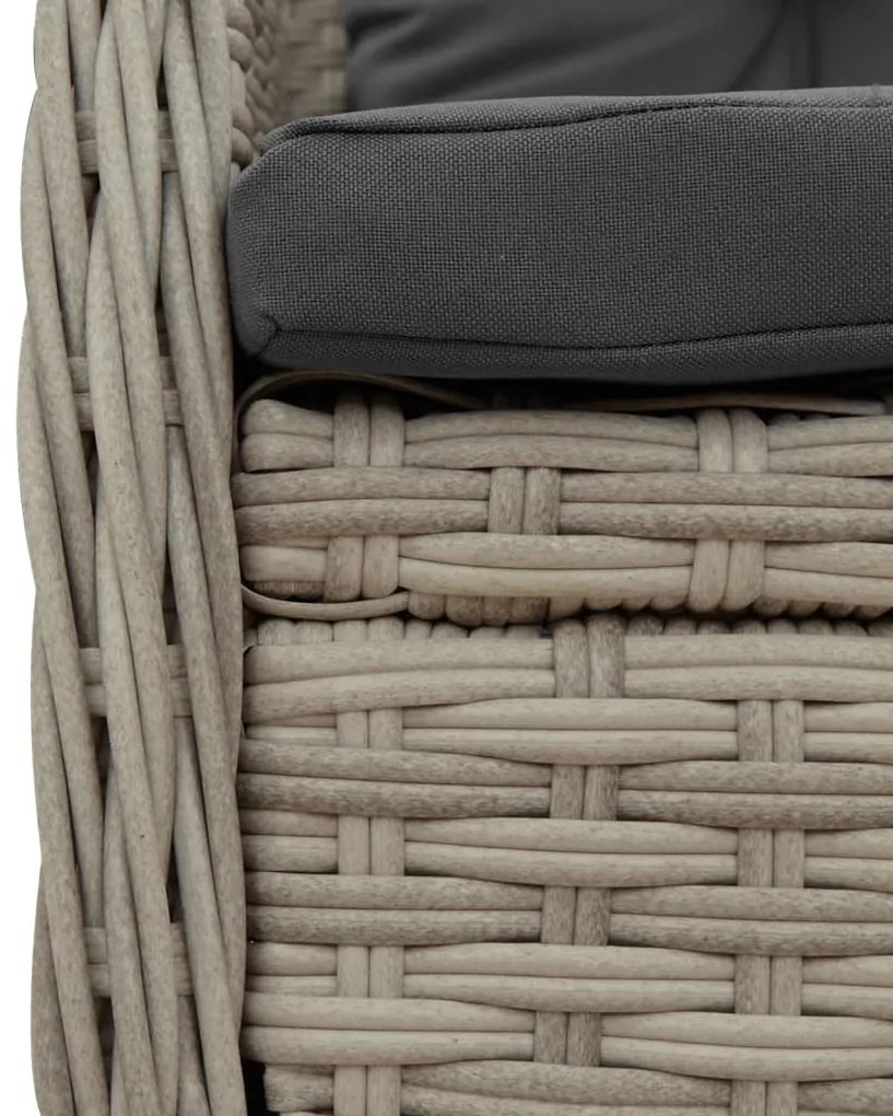 vidaXL Σετ Τραπεζαρίας Κήπου 3 τεμ. Αν. Γκρι Συνθ. Ρατάν με Μαξιλάρια