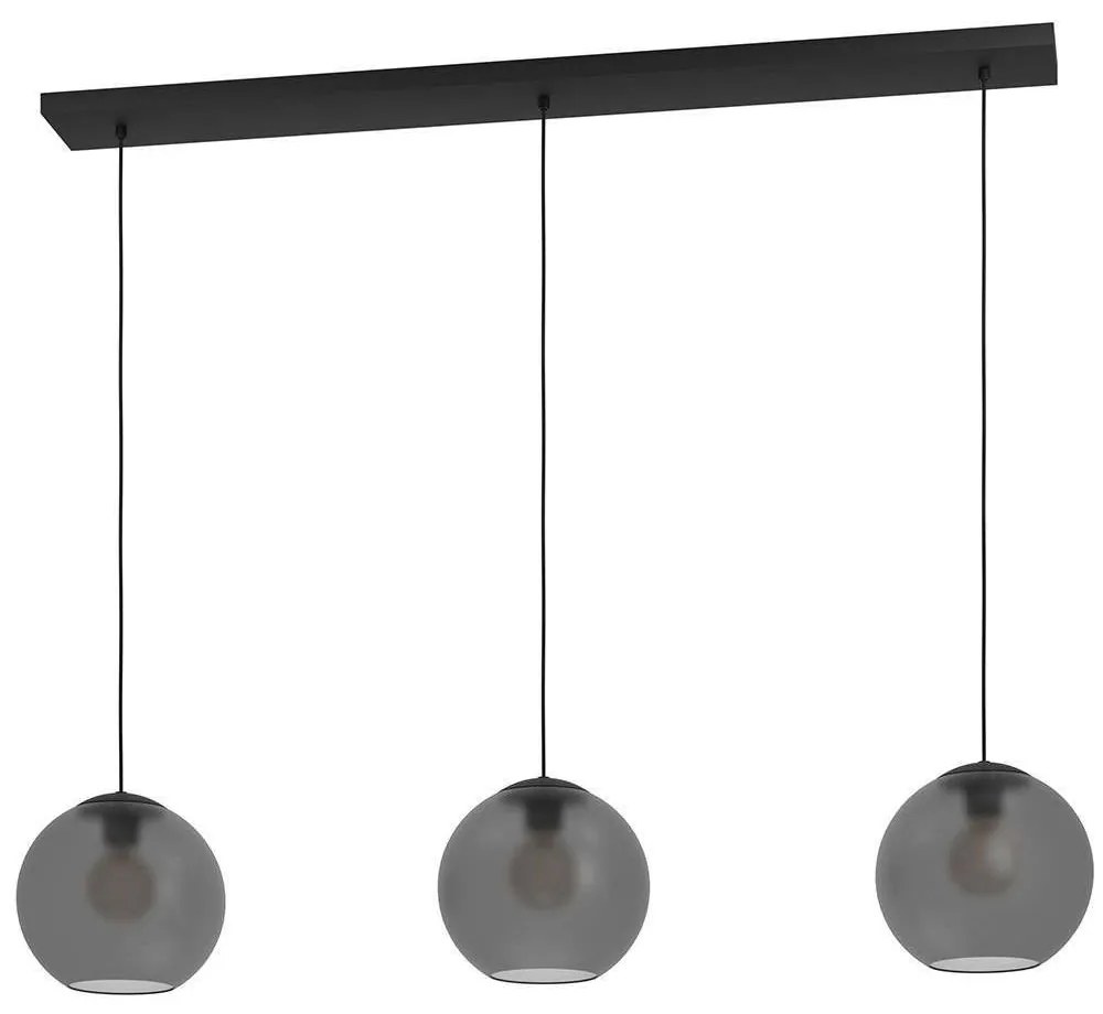 Φωτιστικό Οροφής - Ράγα Arangona 390214 125,5x24,5x150cm 3xE27 40W Grey-Black Eglo Steel,Glass