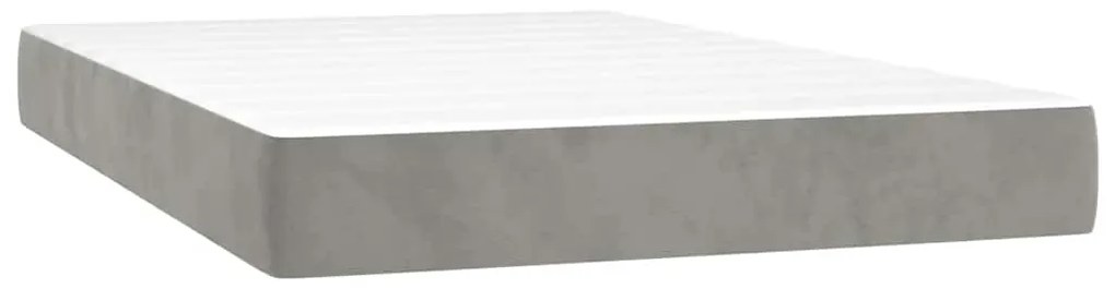 vidaXL Στρώμα με Pocket Springs Ανοιχτό Γκρι 120x220x20 εκ. Βελούδινο