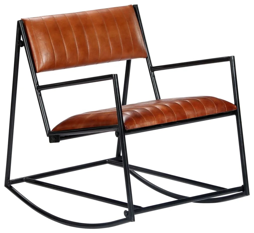 vidaXL 282903  Rocking Chair Brown Real Leather