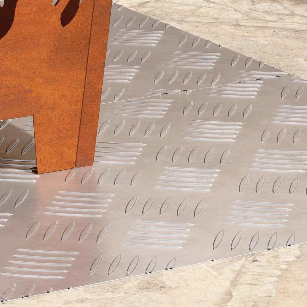 vidaXL Σκαλοπάτι Ορθογώνιος 2 pcs Ασημί 90 x 40 cm Αλουμίνιο