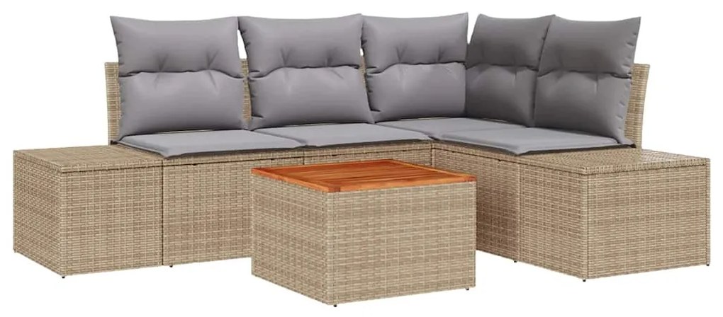 vidaXL Σετ Καναπέ Κήπου 5 pcs Beige, ανοιχτό γκρι