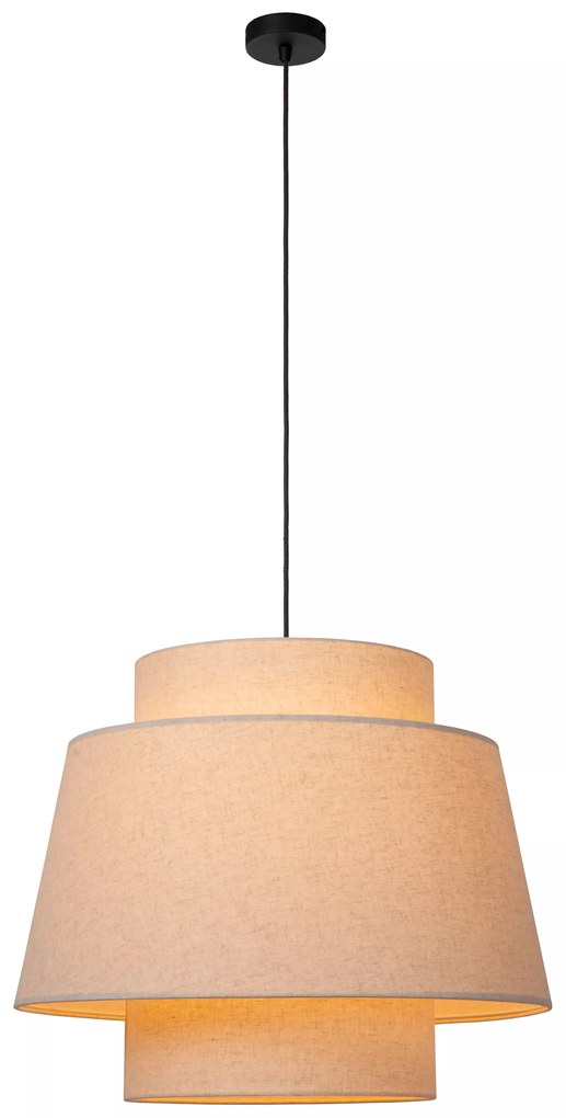 Φωτιστικό Κρεμαστό Lucide 21435-60-38 TRIBUTE Μπεζ/Κρεμ (Beige/Creme)|Μαύρο Ματ (Black Mat)