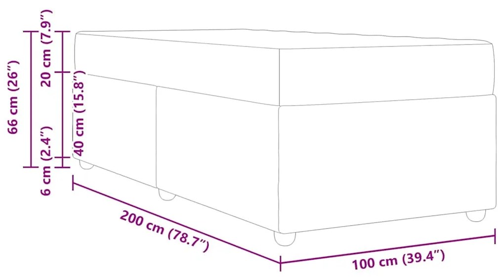 vidaXL Σκελετός κρεβατιού με στρώμα Μαύρο 100 x 200 cm ύφασμα