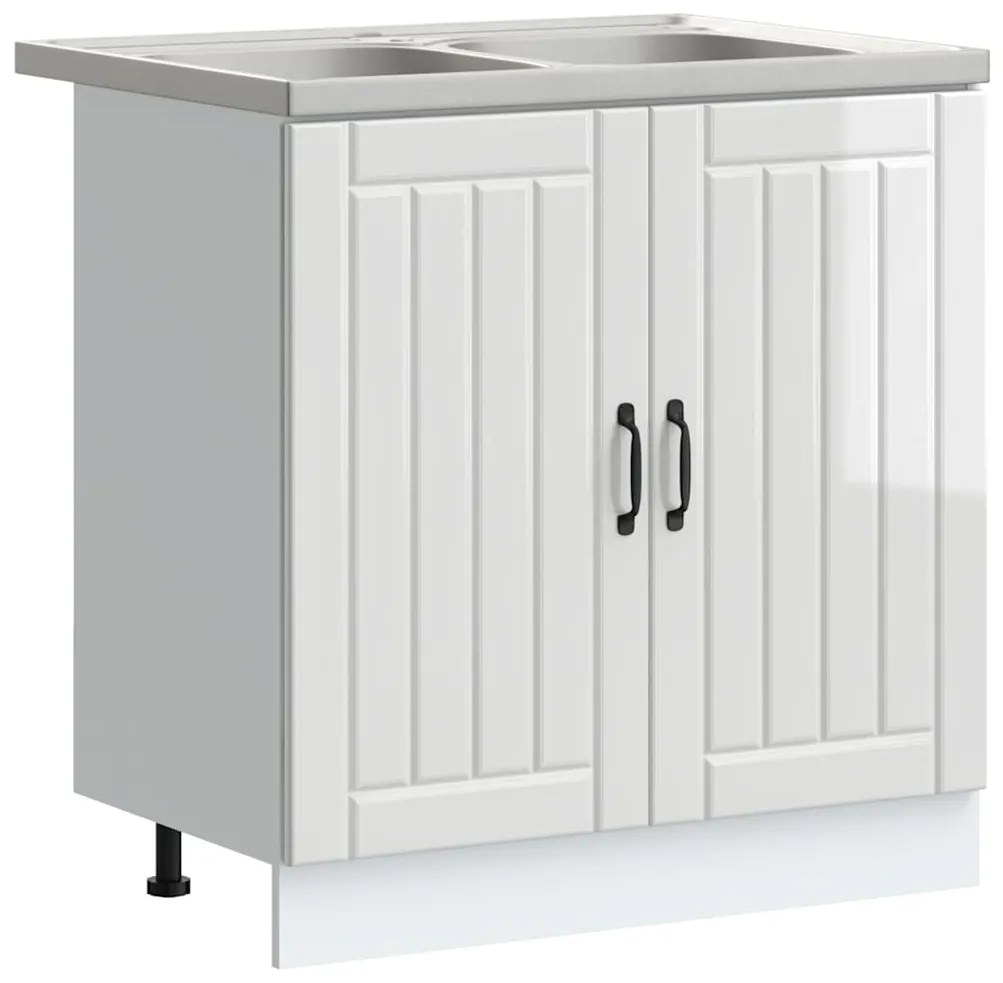 vidaXL Ντουλάπα Κουζίνας με αποθήκευση 2 pcs Λευκό 80 x 46 x 81.5 εκ