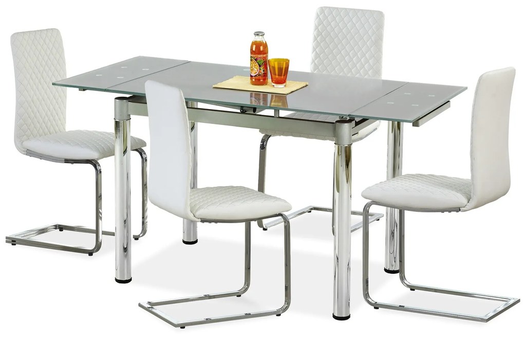 Τραπέζι Houston 120, Γκρι, 75x70x96cm, 40 kg, Επιμήκυνση, Επεξεργασμένο γυαλί, Μέταλλο | Epipla1.gr