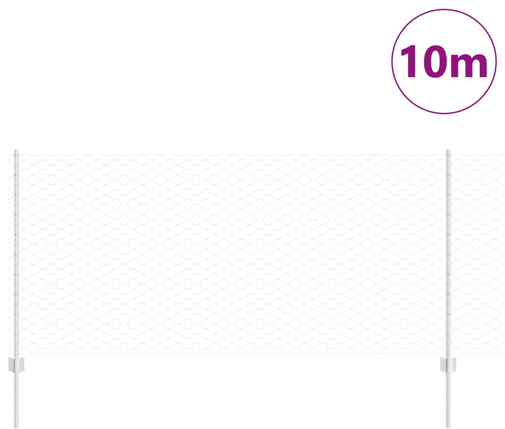 vidaXL Πόρτες για Περίφραξη 10 τεμ U-Channel 100 εκ Γαλβανισμένο Ατσάλι