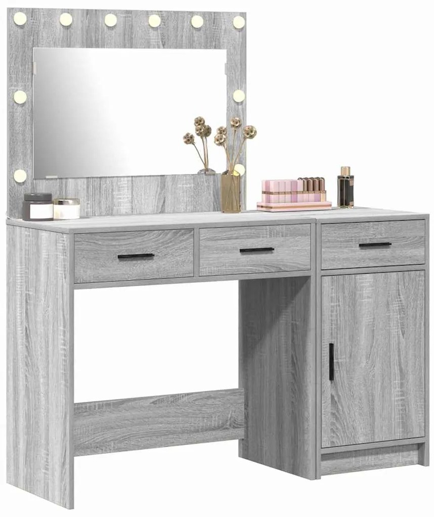 vidaXL Τραπέζι περιποίησης με συρτάρι 2 pcs Γκρι 40 x 41 x 75 εκ