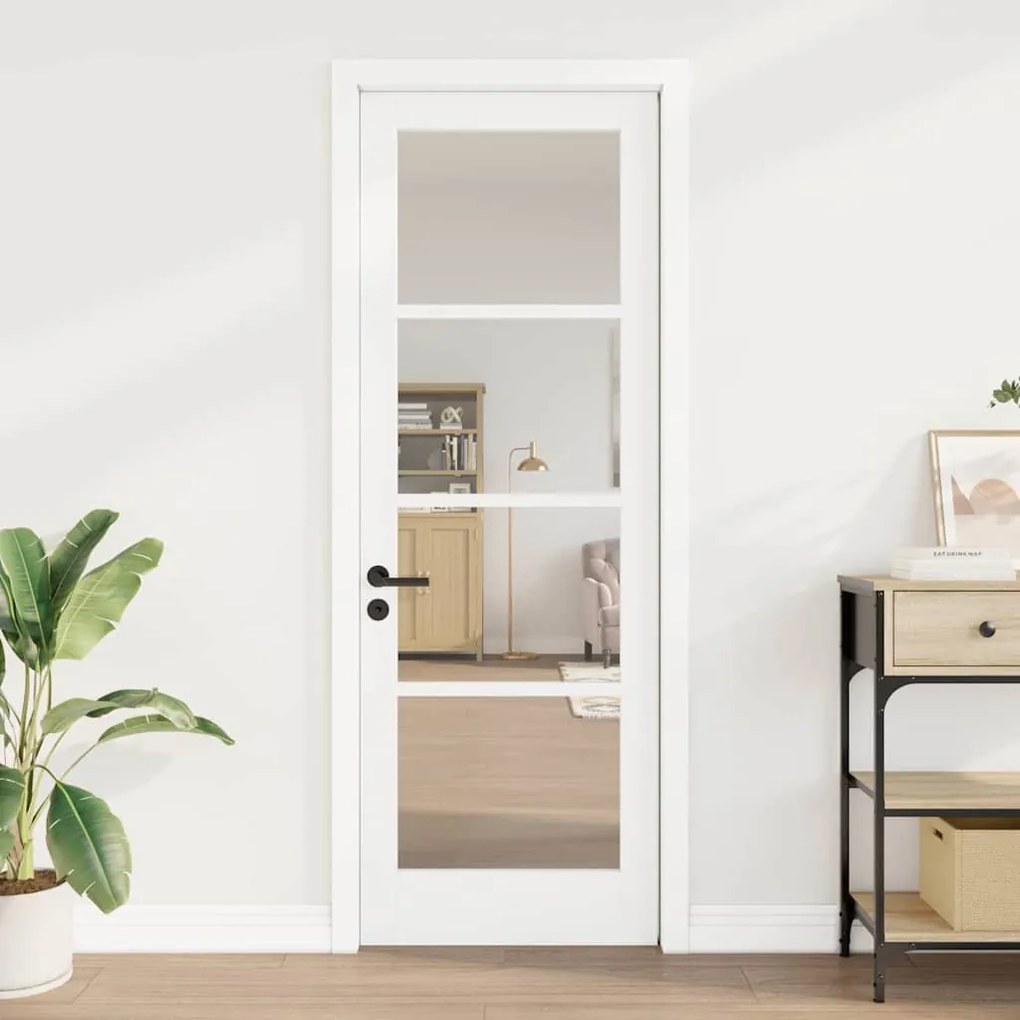 vidaXL Εσωτερική Πόρτα με Γυαλί Λευκό 73.5 x 211 εκ