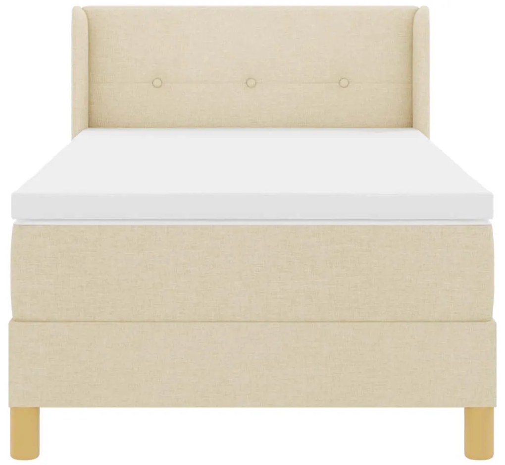 vidaXL Κρεβάτι με Ελατήρια με στρώμα Κρεμ 90 x 190 cm ύφασμα