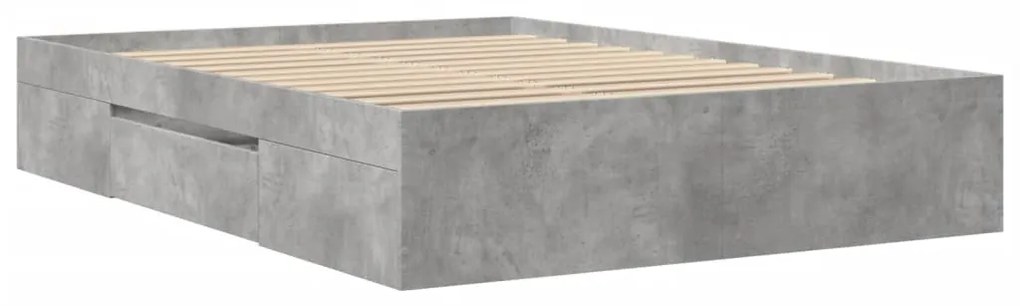vidaXL Πλαίσιο Κρεβατιού Γκρι Σκυροδέματος 120x190 εκ. Επεξεργ. Ξύλο