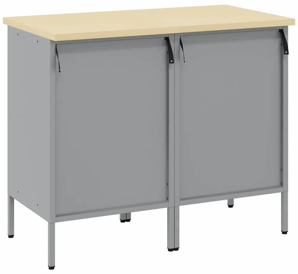 vidaXL Ντουλάπα Εργασίας 2 pcs Κόκκινο και Γκρίζο 100 x 55 x 85 εκ.