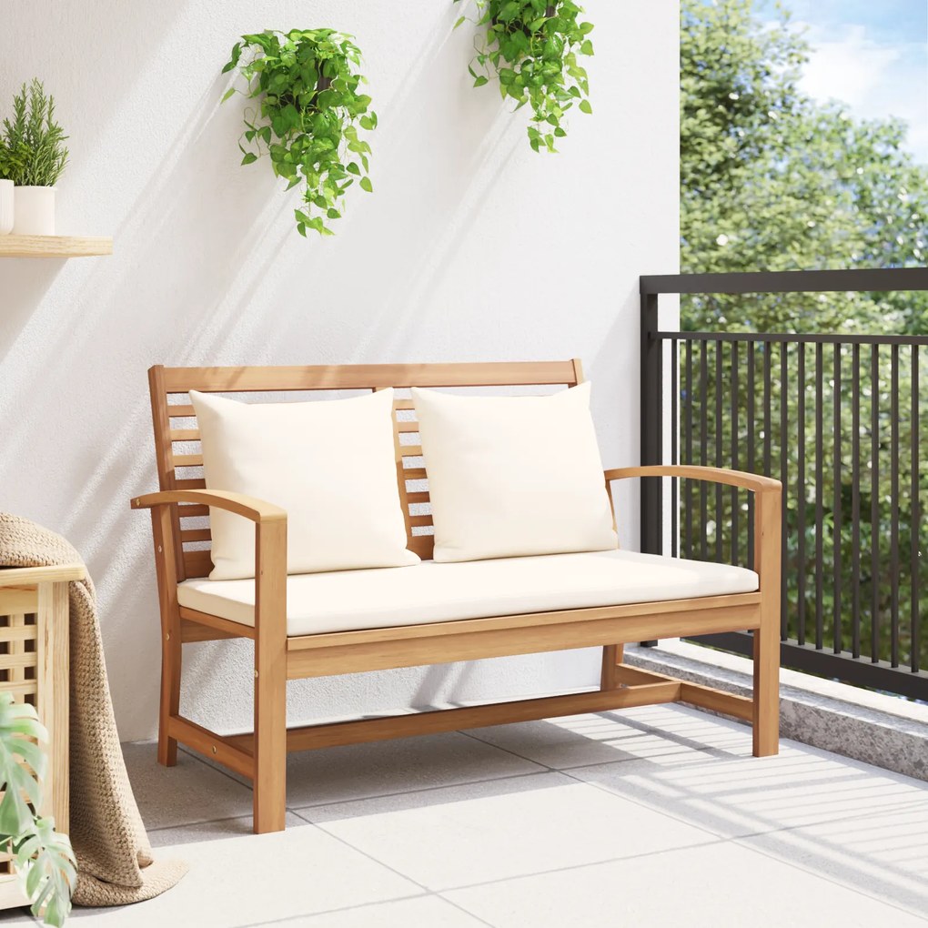 vidaXL Παγκάκι κήπου Φυσικό 110 x 64 x 76.5 εκ Μασίφ ξύλο teak