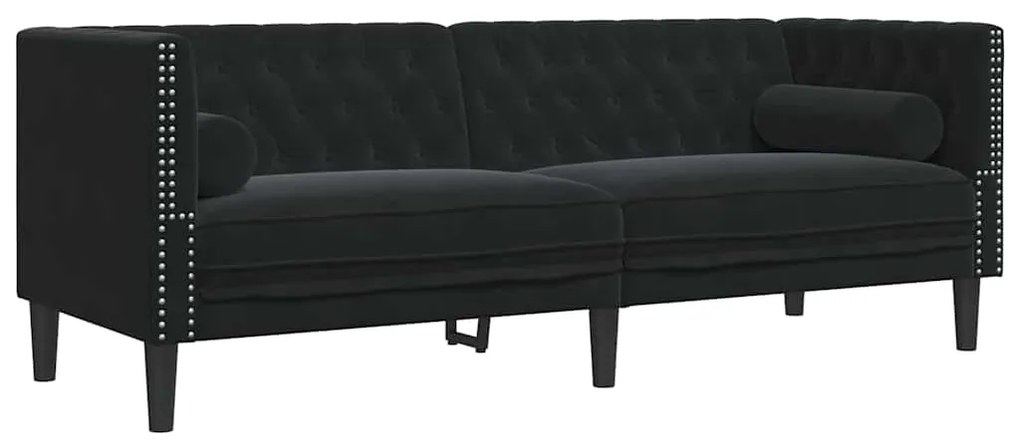 vidaXL Σετ Καναπέ 3 pcs Μαύρο Βελούδο