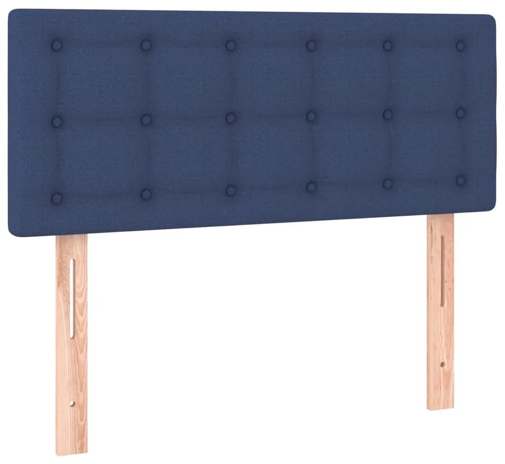 vidaXL Κρεβάτι Boxspring με Στρώμα Μπλε 100 x 200 εκ. Υφασμάτινο