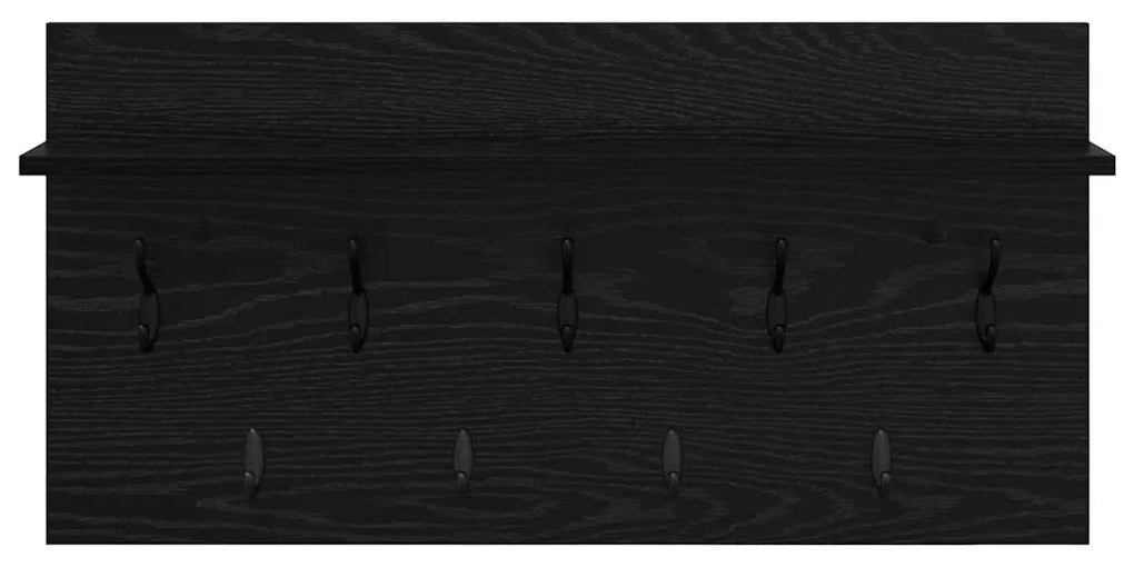 vidaXL Τοίχου Κρεμάστρα Μαύρη δρυς 80 x 40 x 12 cm Επεξεργασμένο ξύλο